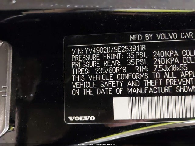 Aukcja sprzedaży 2014 Volvo Xc60 T6 R-design Platinum, vin: YV4902DZ9E2538118, numer aukcji: 46223781