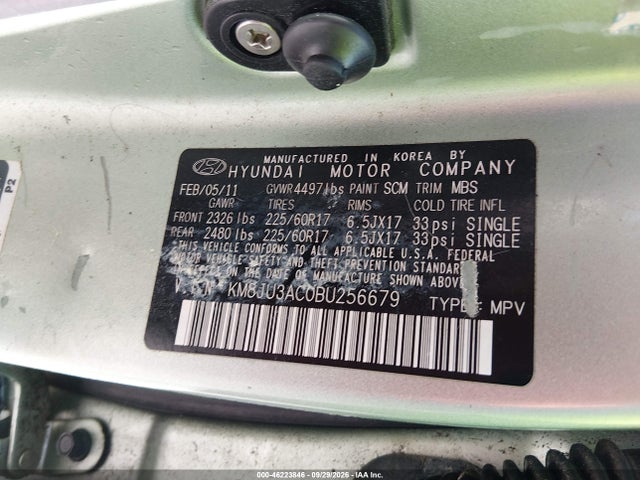 Aukcja sprzedaży 2011 Hyundai Tucson Gls, vin: KM8JU3AC0BU256679, numer aukcji: 46223846