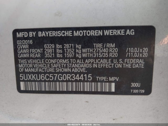 5UXKU6C57G0R34415 BMW X6 Xdrive50i