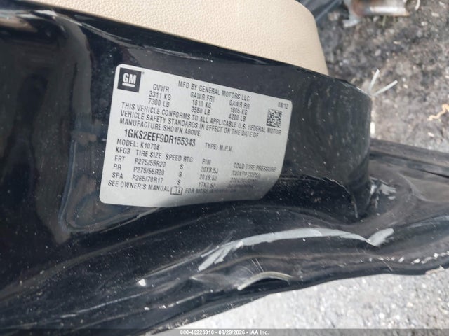 46223910 :رقم المزاد ، 1GKS2EEF9DR155343 vin ، 2013 Gmc Yukon Denali مزاد بيع