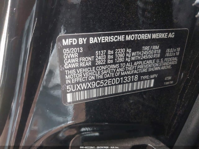 Продаж на аукціоні авто 2014 Bmw X3 Xdrive28i, vin: 5UXWX9C52E0D13318, номер лоту: 46223941