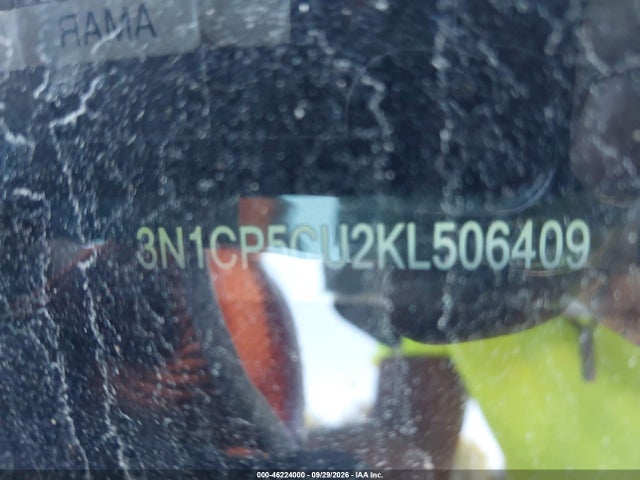 46224000 :رقم المزاد ، 3N1CP5CU2KL506409 vin ، 2019 Nissan Kicks Sv مزاد بيع