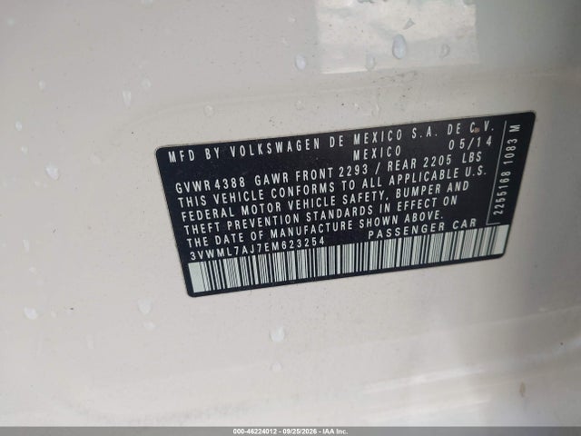Продажа на аукционе авто 2014 Volkswagen Jetta Sportwagen 2.0l Tdi, vin: 3VWML7AJ7EM623254, номер лота: 46224012