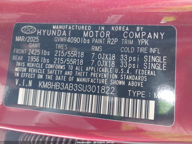 Hyundai Kona Sel 2025 KM8HB3AB3SU301822 Image 9