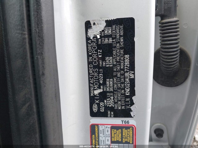 Aukcja sprzedaży 2020 Kia Soul Lx, vin: KNDJ23AU8L7728808, numer aukcji: 46224274