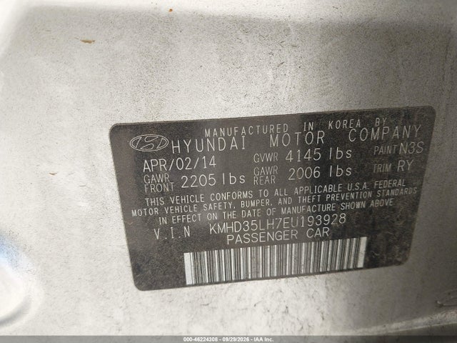 Продаж на аукціоні авто 2014 Hyundai Elantra Gt, vin: KMHD35LH7EU193928, номер лоту: 46224308
