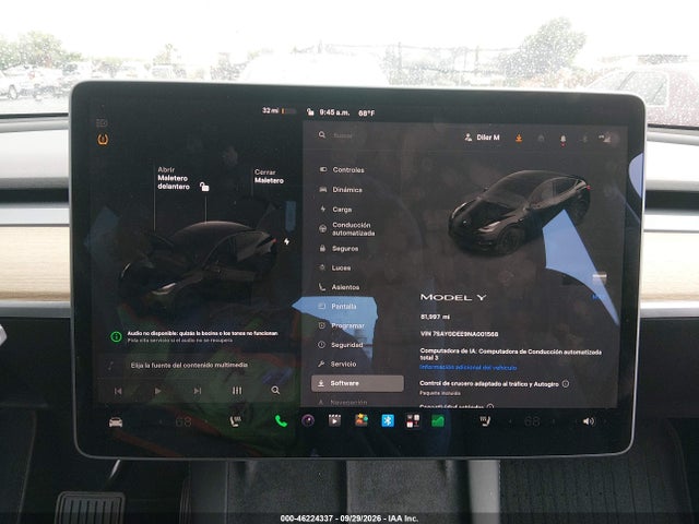 7SAYGDEE9NA001568 Tesla Model Y Long Range