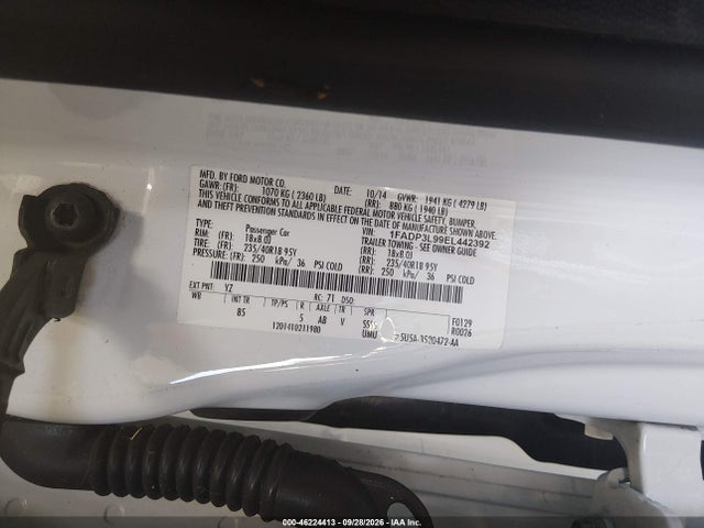 2014 Ford Focus St მანქანა იყიდება აუქციონზე, vin: 1FADP3L99EL442392, აუქციონის ნომერი: 46224413