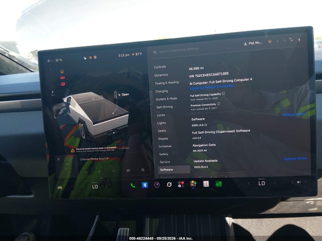 Aukcja sprzedaży 2025 Tesla Cybertruck All-wheel Drive, vin: 7G2CEHED1SA071005, numer aukcji: 46224448