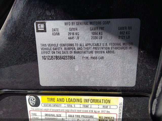Продажа на аукционе авто 2008 Chevrolet Malibu Lt, vin: 1G1ZJ57B584237864, номер лота: 46224489