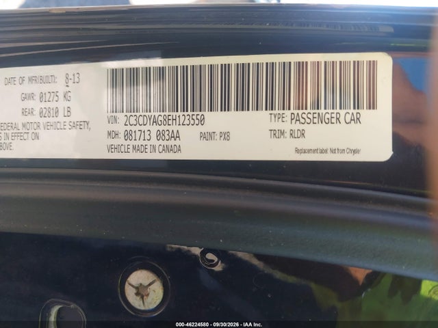 Auction sale of the 2014 Dodge Challenger Rallye Redline, vin: 2C3CDYAG8EH123550, lot number: 46224580