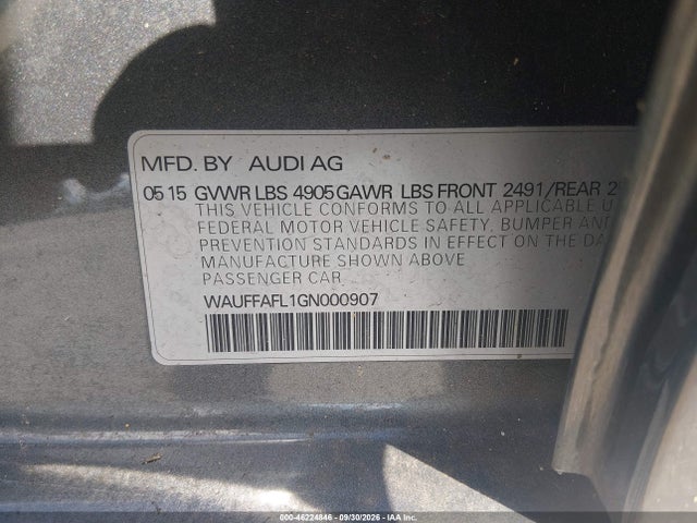 Продажа на аукционе авто 2016 Audi A4 2.0t Premium, vin: WAUFFAFL1GN000907, номер лота: 46224846