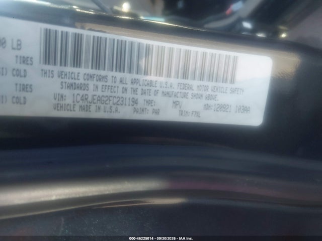 2015 Jeep Grand Cherokee Laredo მანქანა იყიდება აუქციონზე, vin: 1C4RJEAG2FC231194, აუქციონის ნომერი: 46225014