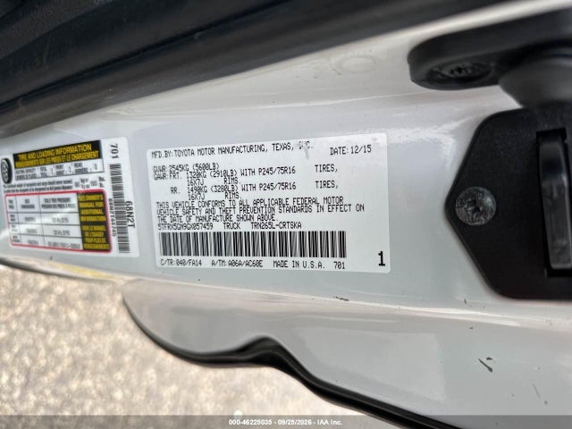 Aukcja sprzedaży 2016 Toyota Tacoma Sr, vin: 5TFRX5GN9GX057459, numer aukcji: 46225035