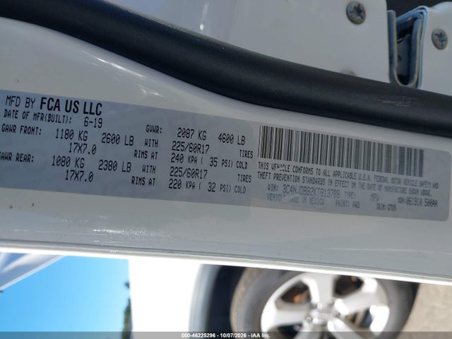 Продаж на аукціоні авто 2019 Jeep Compass Latitude 4x4, vin: 3C4NJDBB2KT813788, номер лоту: 46225296
