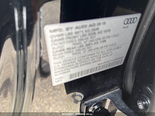 Aukcja sprzedaży 2020 Audi Q8 Premium 55 Tfsi Quattro Tiptronic, vin: WA1AVAF11LD005825, numer aukcji: 46225368