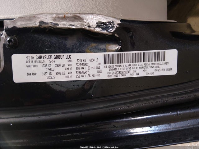 2C4RC1BG5ER398401 Chrysler Town &amp; Country Touring
