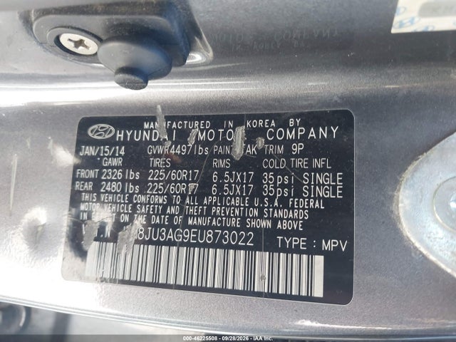 Продаж на аукціоні авто 2014 Hyundai Tucson Se, vin: KM8JU3AG9EU873022, номер лоту: 46225508