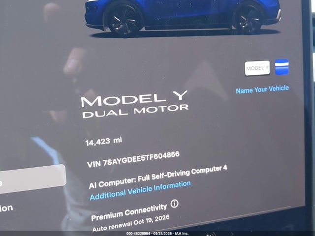 7SAYGDEE5TF604856 Tesla Model Y All-wheel Drive/long Range Launch Series/premium All-wheel Drive