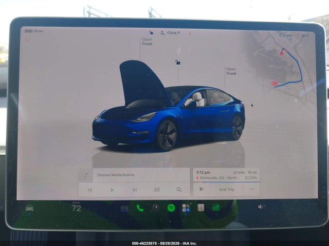 46225578 :رقم المزاد ، 5YJ3E1EA4NF164611 vin ، 2022 Tesla Model 3 Rear-wheel Drive مزاد بيع