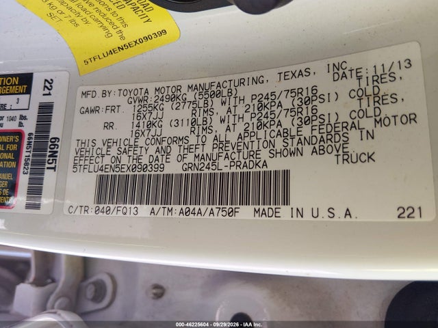 5TFLU4EN5EX090399 Toyota Tacoma Base V6