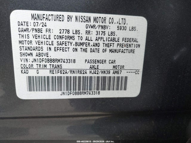 Продаж на аукціоні авто 2024 Nissan Ariya Evolve+, vin: JN1DF0BB8RM743318, номер лоту: 46225615