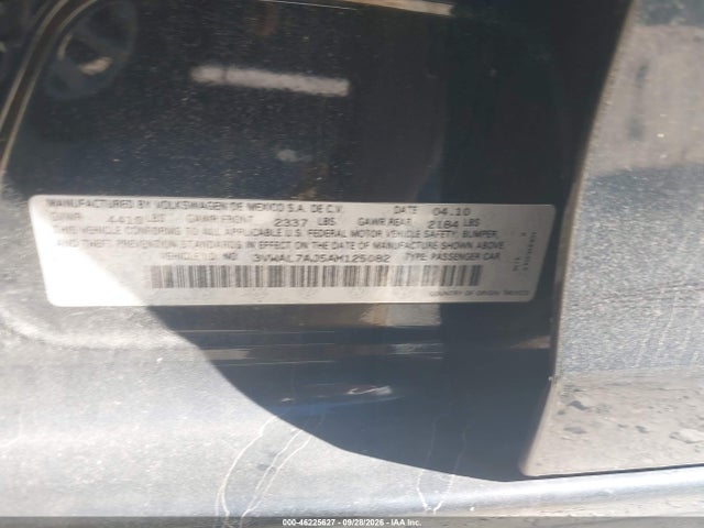 2010 Volkswagen Jetta Tdi მანქანა იყიდება აუქციონზე, vin: 3VWAL7AJ5AM125082, აუქციონის ნომერი: 46225627