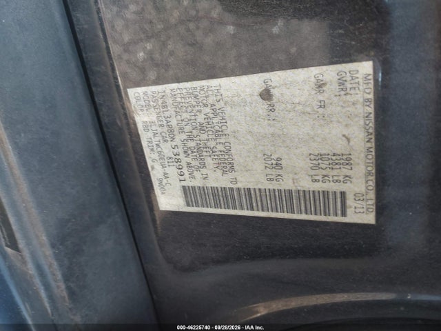46225740 :رقم المزاد ، 1N4BL3AP8DN538991 vin ، 2013 Nissan Altima 3.5 Sv مزاد بيع