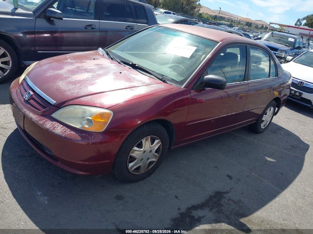 46225752 :رقم المزاد ، 2HGES16583H510073 vin ، 2003 Honda Civic Lx مزاد بيع