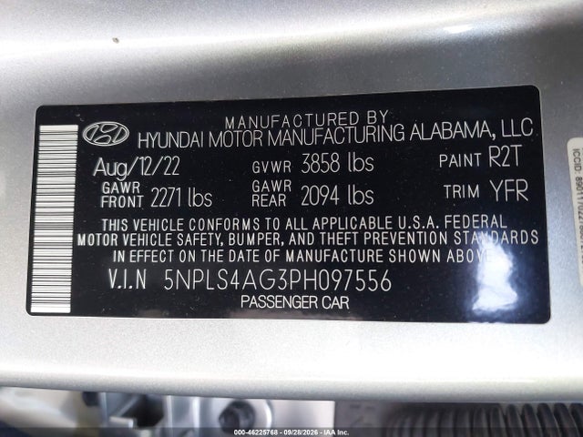 Hyundai ELANTRA SEL 2023 5NPLS4AG3PH097556 Image 9