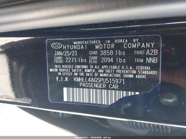 Продаж на аукціоні авто 2023 Hyundai Elantra Se, vin: KMHLL4AG5PU515971, номер лоту: 46226021