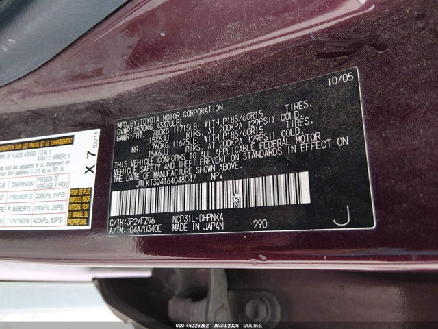 Aukcja sprzedaży 2006 Scion Xb, vin: JTLKT324164048047, numer aukcji: 46226252