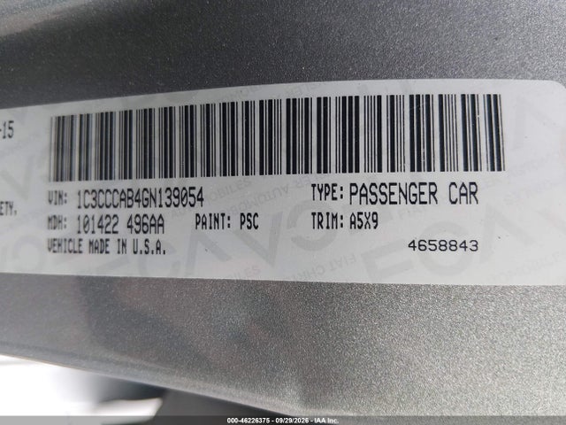 Aukcja sprzedaży 2016 Chrysler 200 Limited, vin: 1C3CCCAB4GN139054, numer aukcji: 46226375