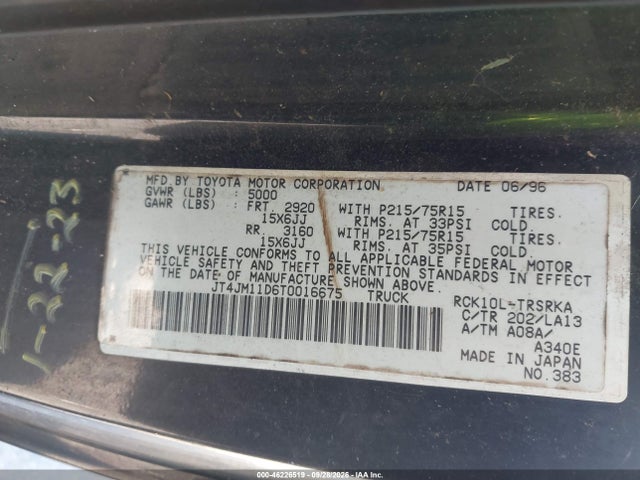 Aukcja sprzedaży 1996 Toyota T100, vin: JT4JM11D6T0016675, numer aukcji: 46226519