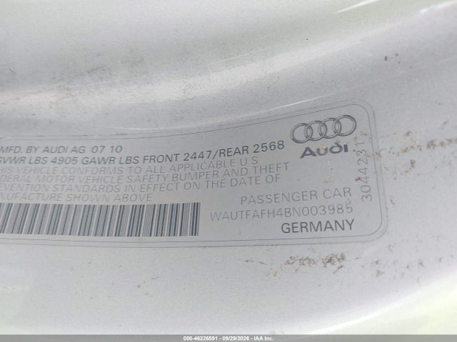 2011 Audi A5 2.0t Premium მანქანა იყიდება აუქციონზე, vin: WAUTFAFH4BN003985, აუქციონის ნომერი: 46226591