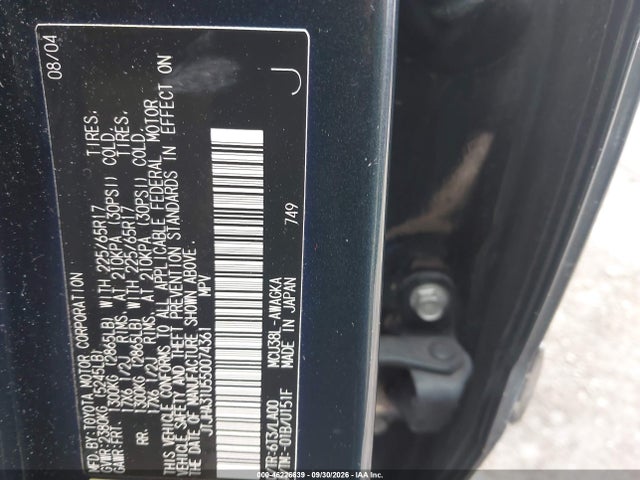 Aukcja sprzedaży 2005 Lexus Rx 330, vin: JTJHA31U550074361, numer aukcji: 46226639