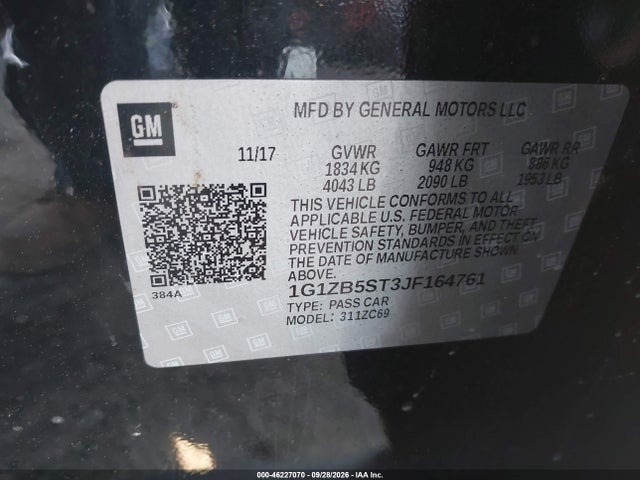 Chevrolet Malibu 1ls 2018 1G1ZB5ST3JF164761 Image 9