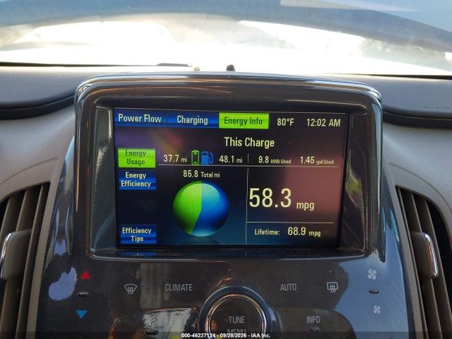 46227124 :رقم المزاد ، 1G1RH6E40DU136117 vin ، 2013 Chevrolet Volt مزاد بيع