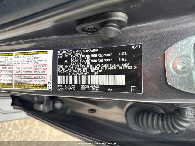 Aukcja sprzedaży 2016 Toyota 4runner Trd Pro, vin: JTEBU5JR5G5352457, numer aukcji: 46227143