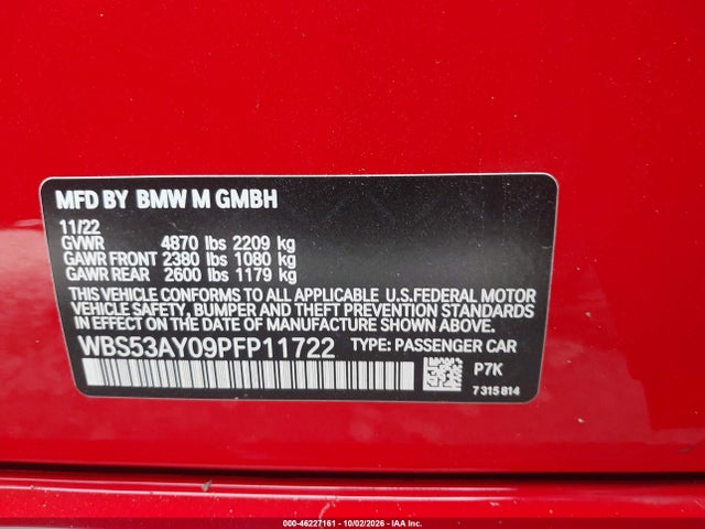 WBS53AY09PFP11722 BMW M3