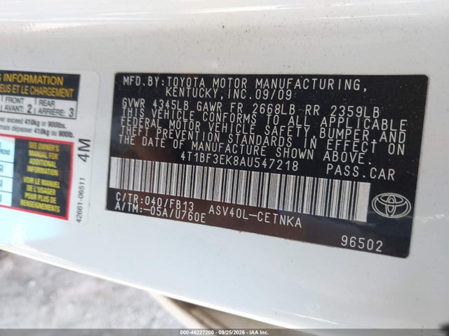 Продаж на аукціоні авто 2010 Toyota Camry Le, vin: 4T1BF3EK8AU547218, номер лоту: 46227200