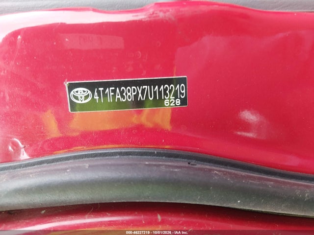 46227219 :رقم المزاد ، 4T1FA38PX7U113219 vin ، 2007 Toyota Camry Solara Sle مزاد بيع