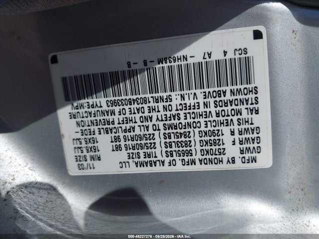 Aukcja sprzedaży 2004 Honda Odyssey Ex-l, vin: 5FNRL18034B033963, numer aukcji: 46227276