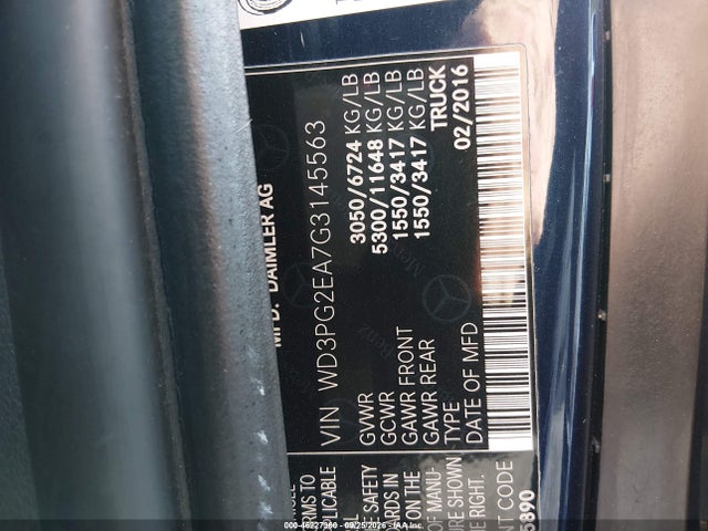 Продаж на аукціоні авто 2016 Mercedes-benz Metris, vin: WD3PG2EA7G3145563, номер лоту: 46227360