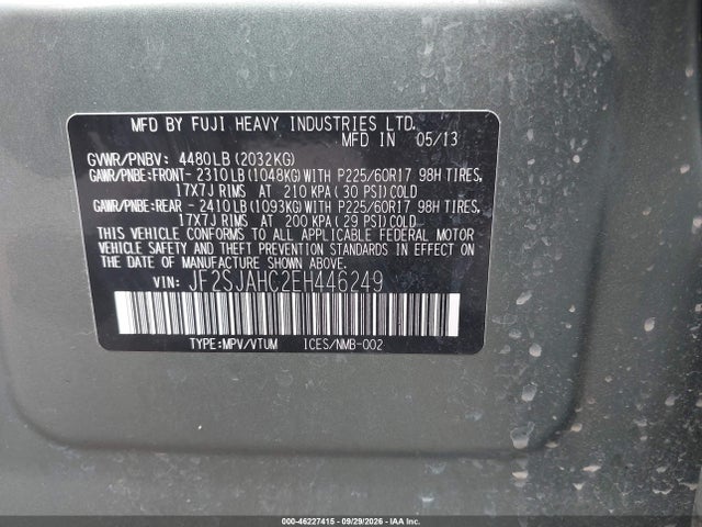 Subaru Forester 2.5i Limited 2014 JF2SJAHC2EH446249 Image 9