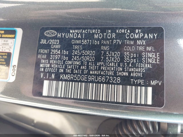 Продажа на аукционе авто 2024 Hyundai Palisade Limited, vin: KM8R5DGE9RU667328, номер лота: 46227482