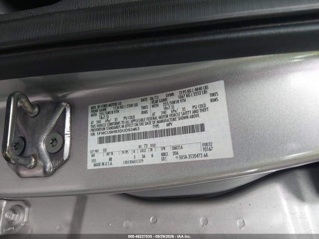 Aukcja sprzedaży 2013 Ford Escape Sel, vin: 1FMCU9H93DUD93463, numer aukcji: 46227535