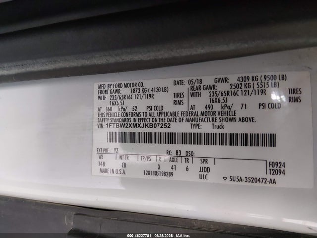 Ford Transit-350 2018 1FTBW2XMXJKB07252 Image 9