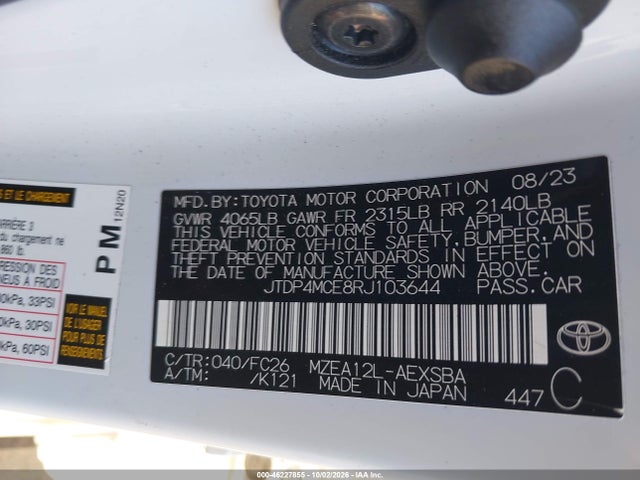 Toyota COROLLA SE 2024 JTDP4MCE8RJ103644 Image 9