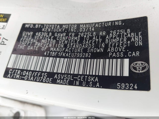 Aukcja sprzedaży 2014 Toyota Camry Se, vin: 4T1BF1FK4EU799282, numer aukcji: 46228238